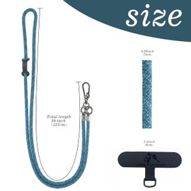 Little Fire Craft Phone Lanyard Universal Cell Phone Strap Crossbody Cell Phone Lanyard Extra Long Phone Rope Lanyard (Camo Blue)