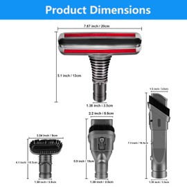 Attachments Tools Kit for Dyson V6 V7 V8 V10 DC16 DC24 DC33 DC34 DC35 DC39 DC44 DC58 DC59 DC62 DC74 Cordless Vacuum Cleaner, Home Cleaning Tools Brush Kit Accessories(4 Pcs Set Brush Kit)