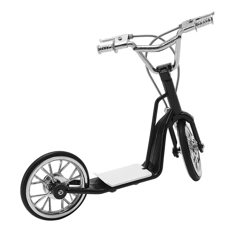 Deck Scooter Toys 13x16.5cm/5.1x6.5in Vivid DIY Alloy Material Black Miniature