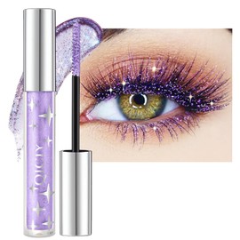 Glitter Mascara, Purple Mascara Eye Glitter for Eyelashes, Diamond Shiny Colored Mascara, Long Lasting Smudgeproof Waterproof Sparkling Mascara Eye Make-Up Gift for Women