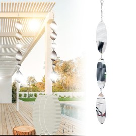 Stainless Steel Wind Spinner,3D Silver Indoor Outdoor Garden Decoration Crafts Ornaments,Metal Wind Chimes for Outside Decor,Decorations to scare away yard birds (Fishbone-wind Spinners)