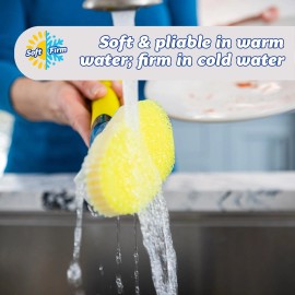 Scrub Daddy Dish Wand with Soap Dispenser Ergonomic Non Scratch Cleaning Brush
