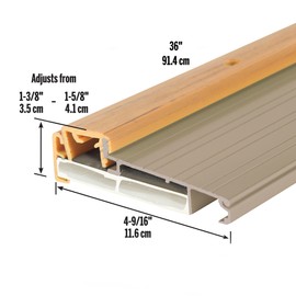 M-D Building Products 49008 4-9/16 in. x 1-3/8 in. x 36 in. Satin Nickel Adjustable Aluminum Thermal Break Threshold