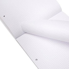 RHINO A4 Refill Pad, Writing Pad, 160 Page / 5mm Squared, 1 Pack, White Hole Punched Top Binding Writing Paper, Office & School Stationery Supplies