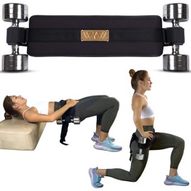 WYW Fitness Heavy Duty Hip Thrust Belt for Dumbbells- Dumbbell Strap for Hip Thrust Exercise - Glute Workout Equipment for Women - Weighted Belt for Waist - Booty Builder