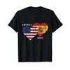 Spain USA Flag Heart T Shirt for Spanish Americans T-Shirt
