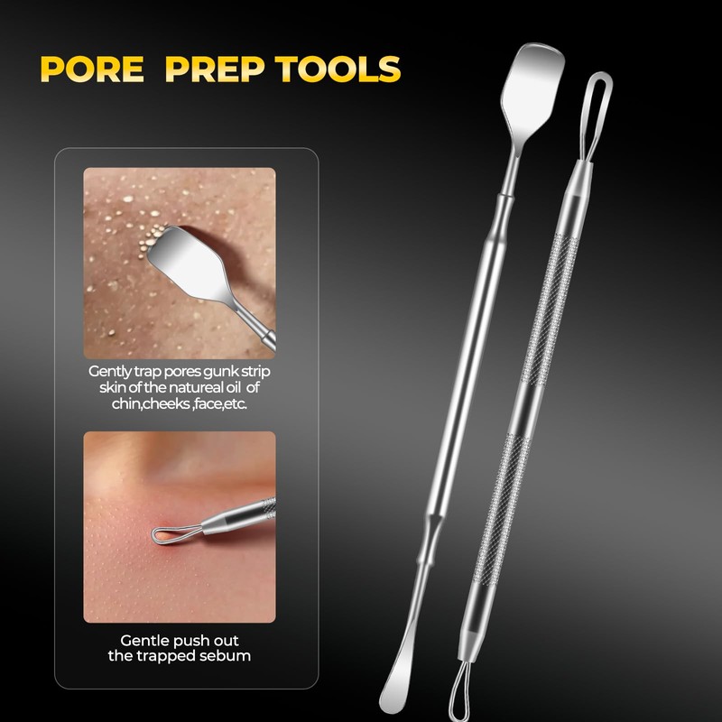 YGQQOY Professional Blackhead Remover Tools,Pimple Popper Tool Kit,Blemish, Whitehead Popping,