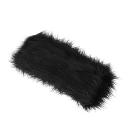 Healeved Imitated Fur Headband for Women Comfy Black Warm Headwrap Stylish Faux Fur Headwear Soft and Easy to Wear Accessory for Cold Weather Fashion