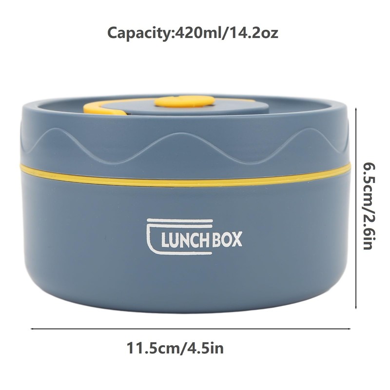 Tissting Insulated Lunch Container 420ml 304 Stainless Steel Round Stackable