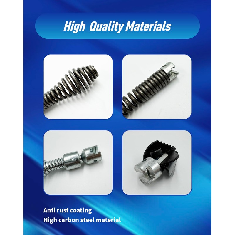 OWNDR 10Pcs Drain Snake Drill Attachment, Drain Auger Cutter Kit,
