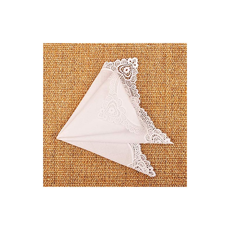 Milesky - Pañuelo de boda blanco de algodón puro, suave