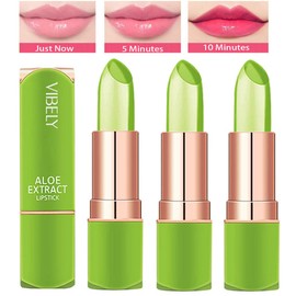 Magic Temperature Colour Changing Lip Balm Set, Dulele Organic Aloe Vera Moisturizing Long Lasting Jelly Crystal Lipsticks(3 Packs)