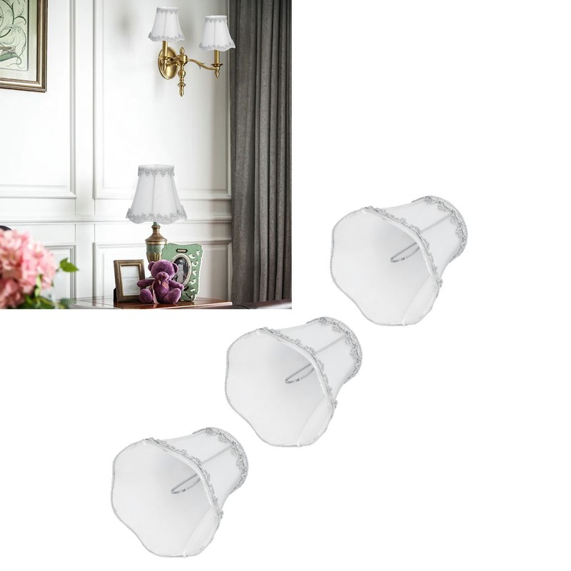 3Pcs Modern Lamp Shades E14 Candle Chandelier Lampshade Clip On