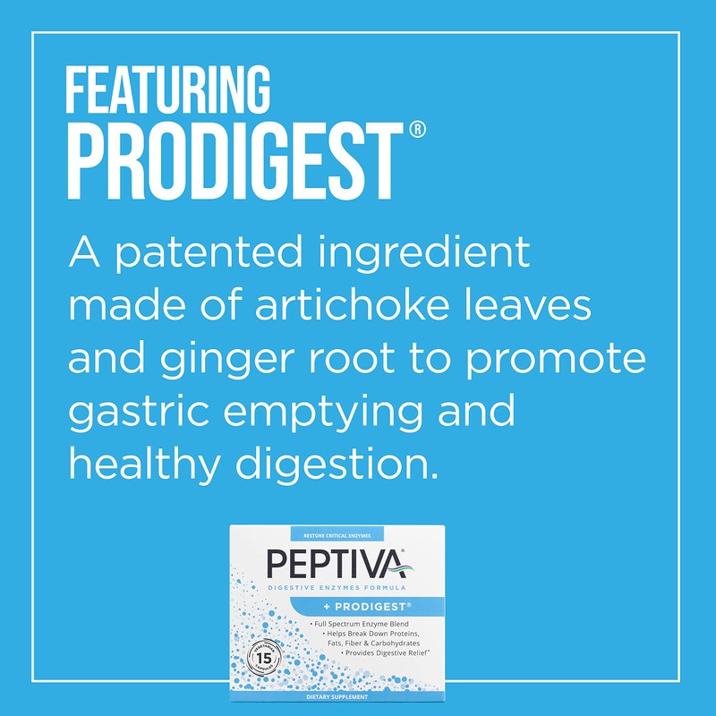 Peptiva Digestive Enzyme Supplement + ProDigest - Helps with Bloating,