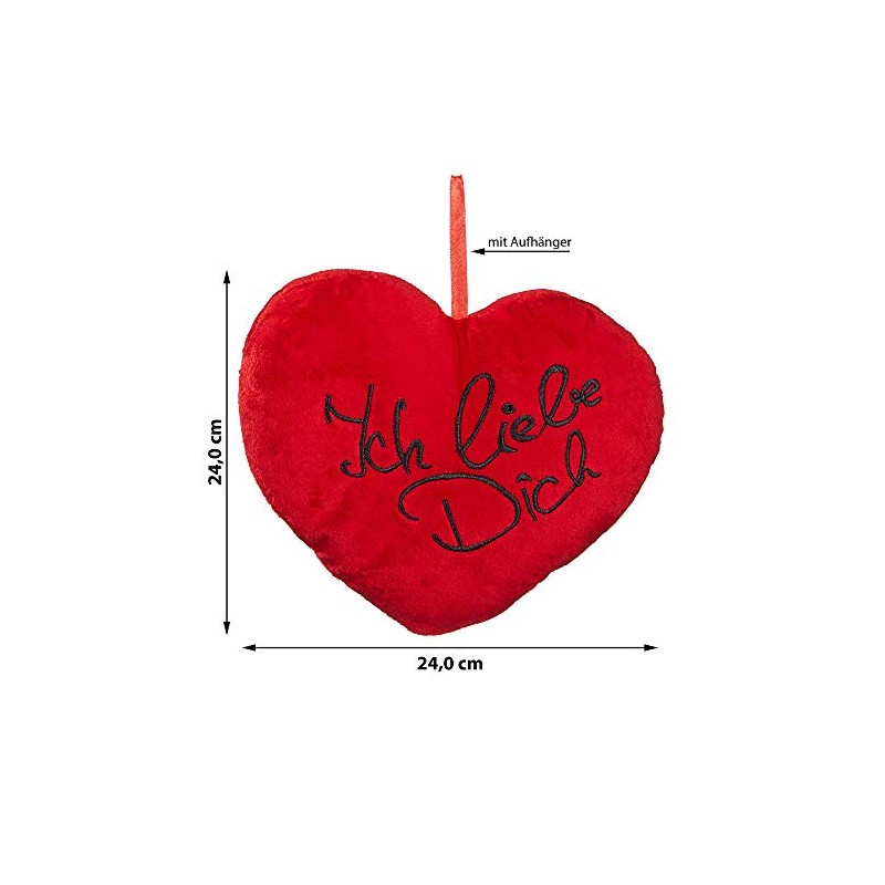 Cepewa Plush Heart Cushion with "I Love You" Motif 24