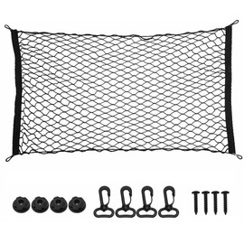 Yotsuba Cargo Net Stretchable, Car Exterior Accessories, Universal Adjustable Elastic Trunk Storage Net with Hook for SUVs, Cars and Trucks