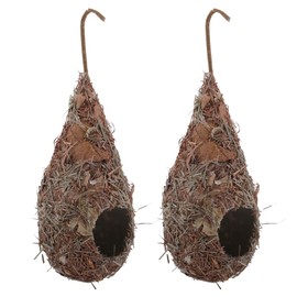 LOVIVER 2 Pieces Hanging Breeding Grass Nest Canary Finch Budgie