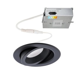 WAC Lighting Lotos R 4in LED Round Adjustable 5-CCT Selectable 2700K-3000K-3500K-4000K-5000K Recessed Kit in Black