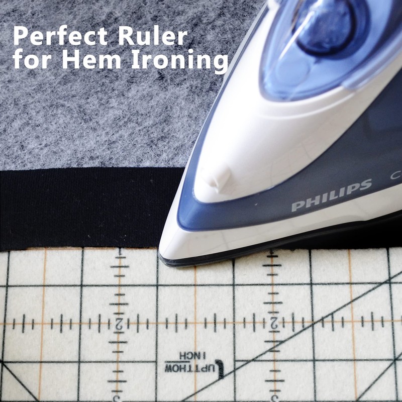 UPTTHOW Hot Hem Ruler Sewing Fabric Ironing Tool Seam Allowance