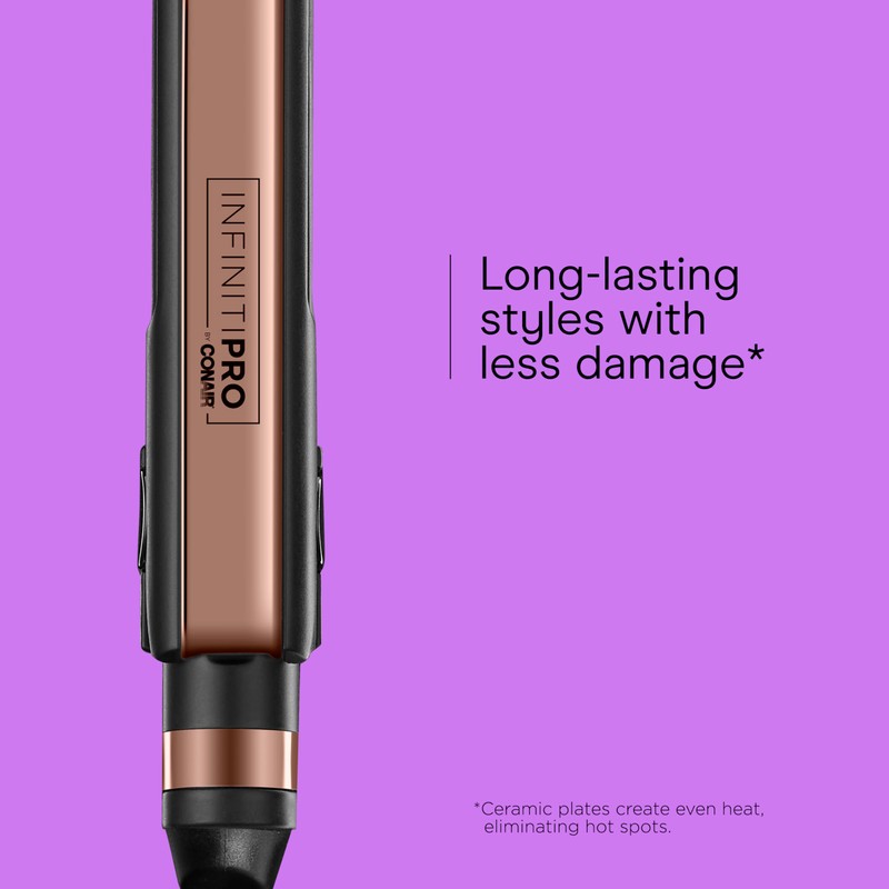 INFINITI PRO CONAIR Rose Gold Ceramic Flat Iron Hair Straightener,