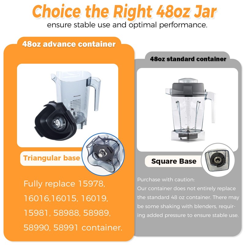 48oz Blender Pitcher Replacement for Vitamix Fits Quiet One VM0100A