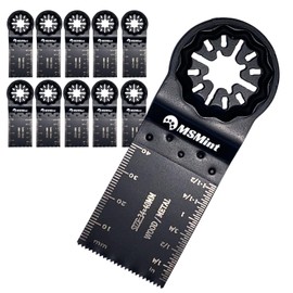 MSMint tm52 Star Lock Compatible Multi Tool Replacement Blade for Makita Bosch High Coke Hitachi Hikoki Black Decker (for Metal/BIM Set of 10)