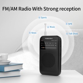 TOMASHI Portable Radio, Battery Powered Radio with Earphone Jack