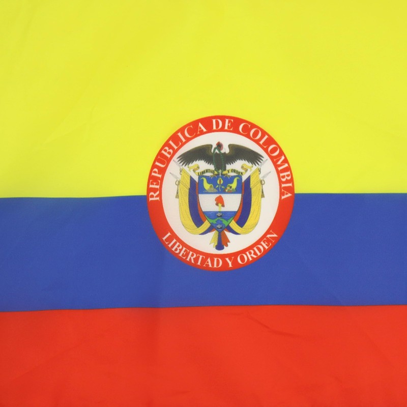 Colombia coat of arms Flag 18'' x 12'' cords -