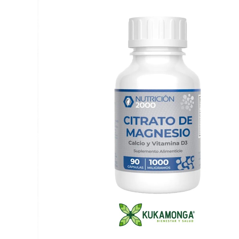 Citrato de Magnesio, Calcio, Vitamina D3 90 Cpsulas 1000 mg