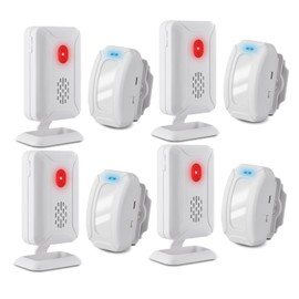 Door Chime, USUPERINK 4SET Motion Sensor Alarm, Wireless Driveway Alarm Security for Business Entry, Store Door Entry Bell, Motion Sensor Detect Alarm, Caregiver Reminder for Elderly, Visitor Bell