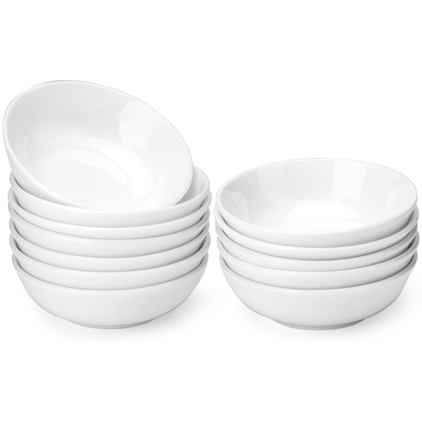 Leegg Small White Snack Bowls Set of 12 Porcelain Dip Bowls for Sauce Ingredients Nuts (White)