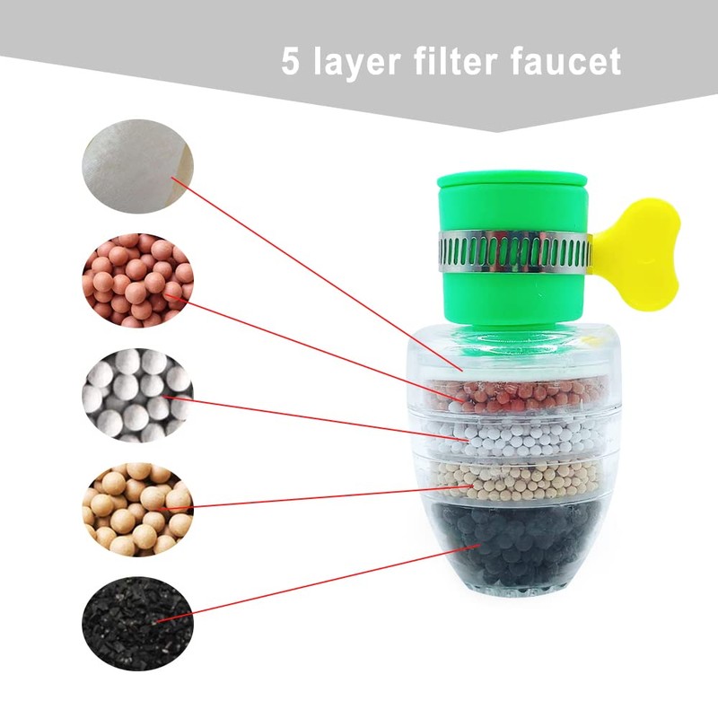 HLIWS Multi-layer Fine Faucet Filter-4 PCS Mini Water Filter Tap,Anti-Spill