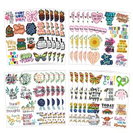 Inspirational Quote Temporary Tattoos Stickers Motivational Word Tattoos Sticker for Adults Teens Mental Health Awareness Incentives Positive Encouragement Home School Supplies 20 Sheets
