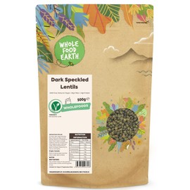 Wholefood Earth Dark Speckled Lentils 500 g | GMO Free | Natural | High Fibre | High Protein
