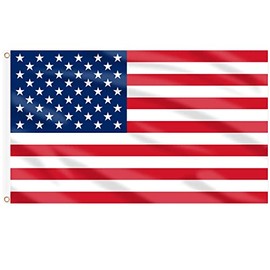 AhfuLife American USA Flag 5ft x 3ft for 4th July Decorations, 1/2pcs Large America Flags - Double Side with Brass Eyelets for Memorial Day Independence Day Veterans Day Party Decorations