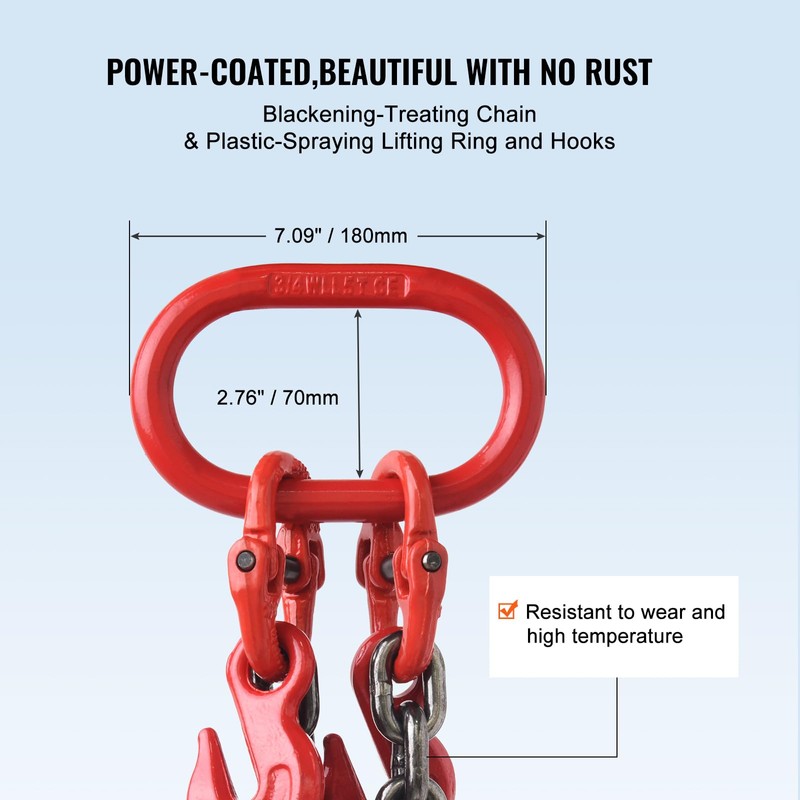 VEVOR Chain Sling, 3/8 inch x 6 ft Lifting Chains