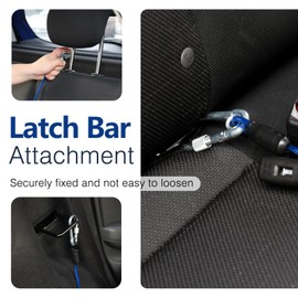 Pawaboo DogSeatbelt, Chew-Proof Leash Extender, Coated Steel Rope Restraint Car Safety Seat Belt Clip Strap, 360° Rotation Hook Heavy Duty Carabiner Steel Cable Dog Headrest Support, 26 Inch, Blue