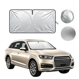 Parasol para Auto, 150x80 Cm Plegable Reflectante UV, Sombrilla para Auto, Kit 3 en 1 con Cubre Volante y Bolsa, Parasol para Camioneta, para Parabris