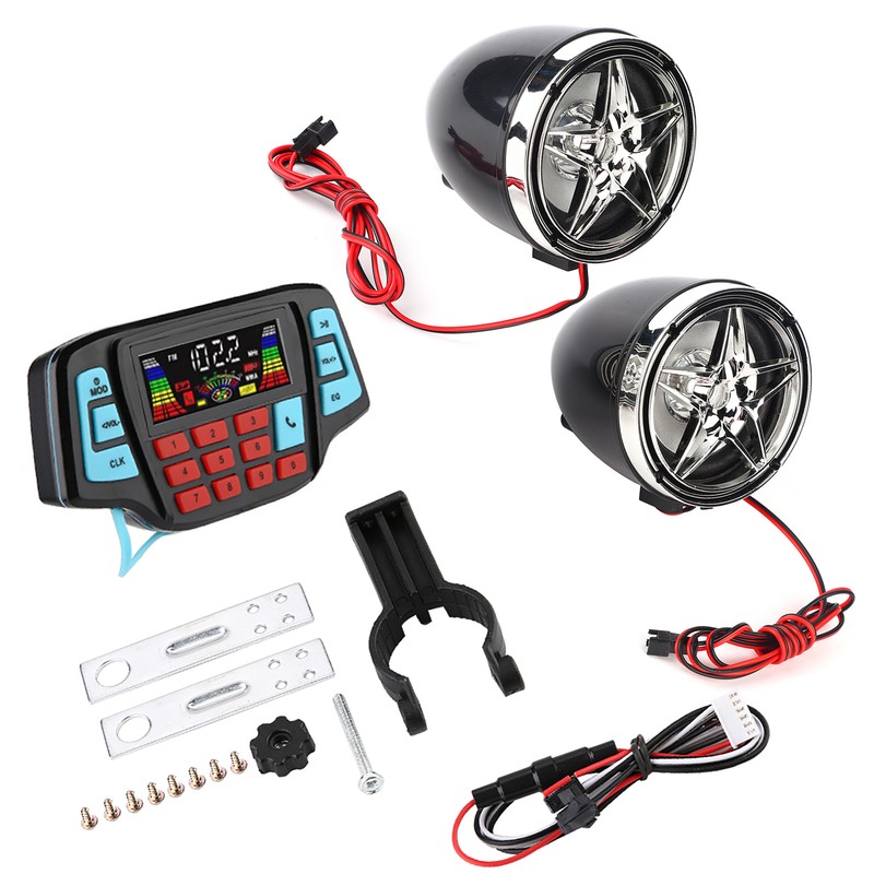 Waterproof Motorcycle BT MP3 Player Audio Stereo Speaker System USB