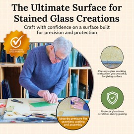 Homasote Board For Stained Glass Work Surface | 24'' x 24'' Homasote Stained Glass Cutting Board | Heat Resistant Stained Glass Cutting Mat | Stained Glass Supplies For Table And Glass Protection