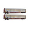 Rivarossi HR6673 FS, 2-unit pack Habils closed wagons, silver/brown livery,