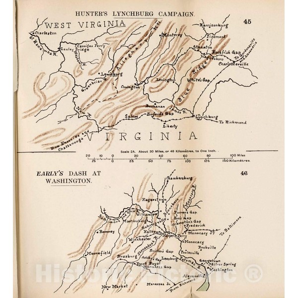 Historic 1910 Wall Map - The American Civil War-maps. -