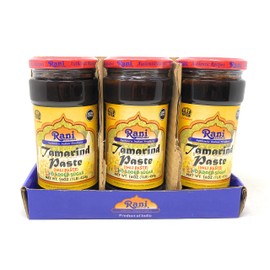 Rani Tamarind Paste Puree (Imli) 16oz (1lb) 454g Glass Jar, No added sugar, Pack of 5+1 FREE ~ All Natural | Vegan | Gluten Free | No Colors | NON-GMO | Indian Origin
