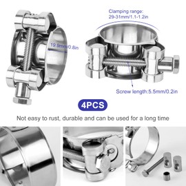 Joint Bolt Clamp Stainless Steel 17-161 mm Joint Bolt Clamp Hose Clamps Clamping Jaw Clamps Motorcycle Exhaust Clamps Joint Bolt Clamp Stainless Steel 304 (29-31 mm)
