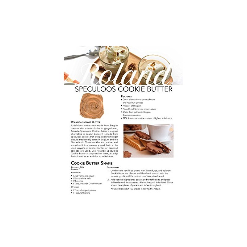 Roland Foods Speculoos Cookie Butter Spread, Specialty Imported Food, 14.1-Ounce