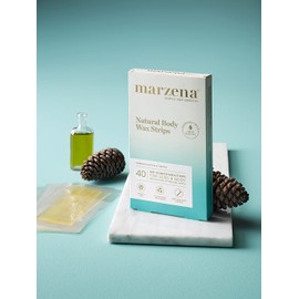 Marzena Natural Body Wax Strips, 40 Count Clear
