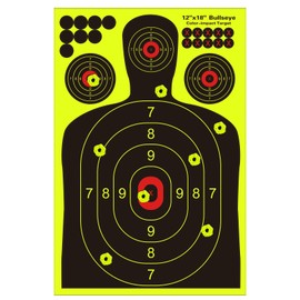 12x18 inch Silhouette Splatter Targets - Bright Fluorescent Yellow Easily seen on Impact When Hitting Target for BB Guns, airguns, Rifles, Indoor and Outdoor ranges (25 Pack)