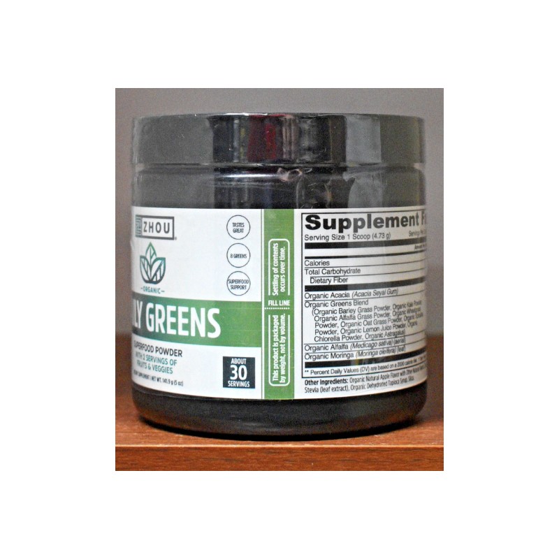 Zhou Daily Greens 141.9 g (5 oz) Zhou Nutrition Organic