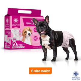 American Kennel Club Female Dog Wrap, Disposable Diapers with Wetness Indicator, Small, 50 Count