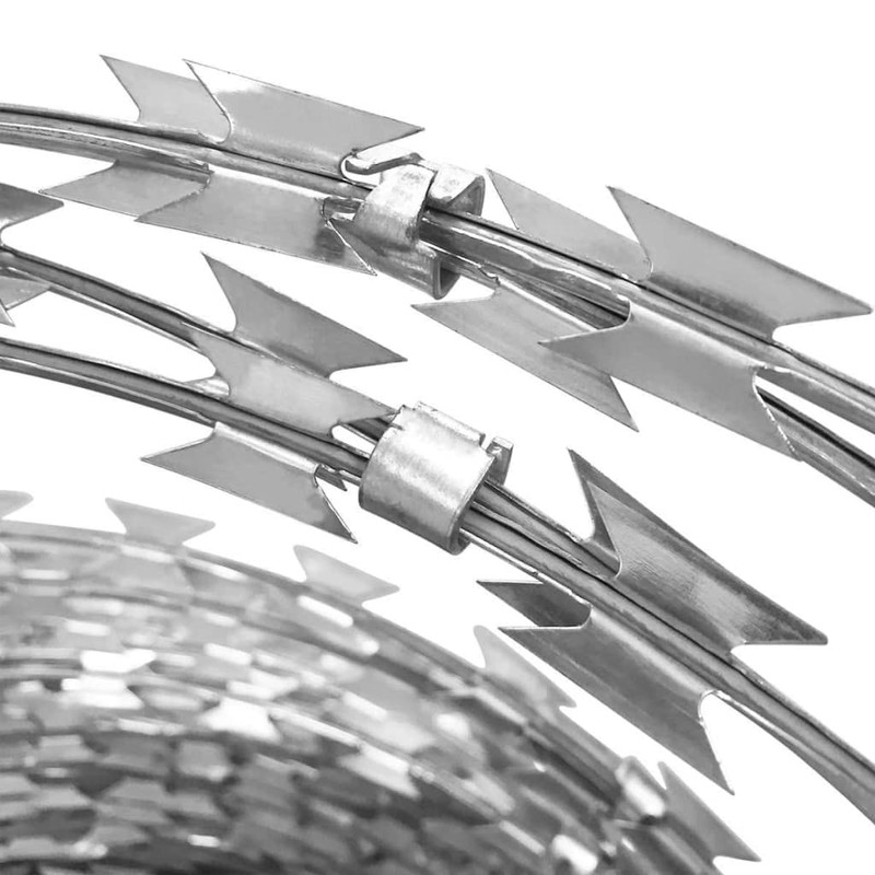 SKM BTO-22 Clipped Concertina Razor Wire Galvanised Steel 60 m